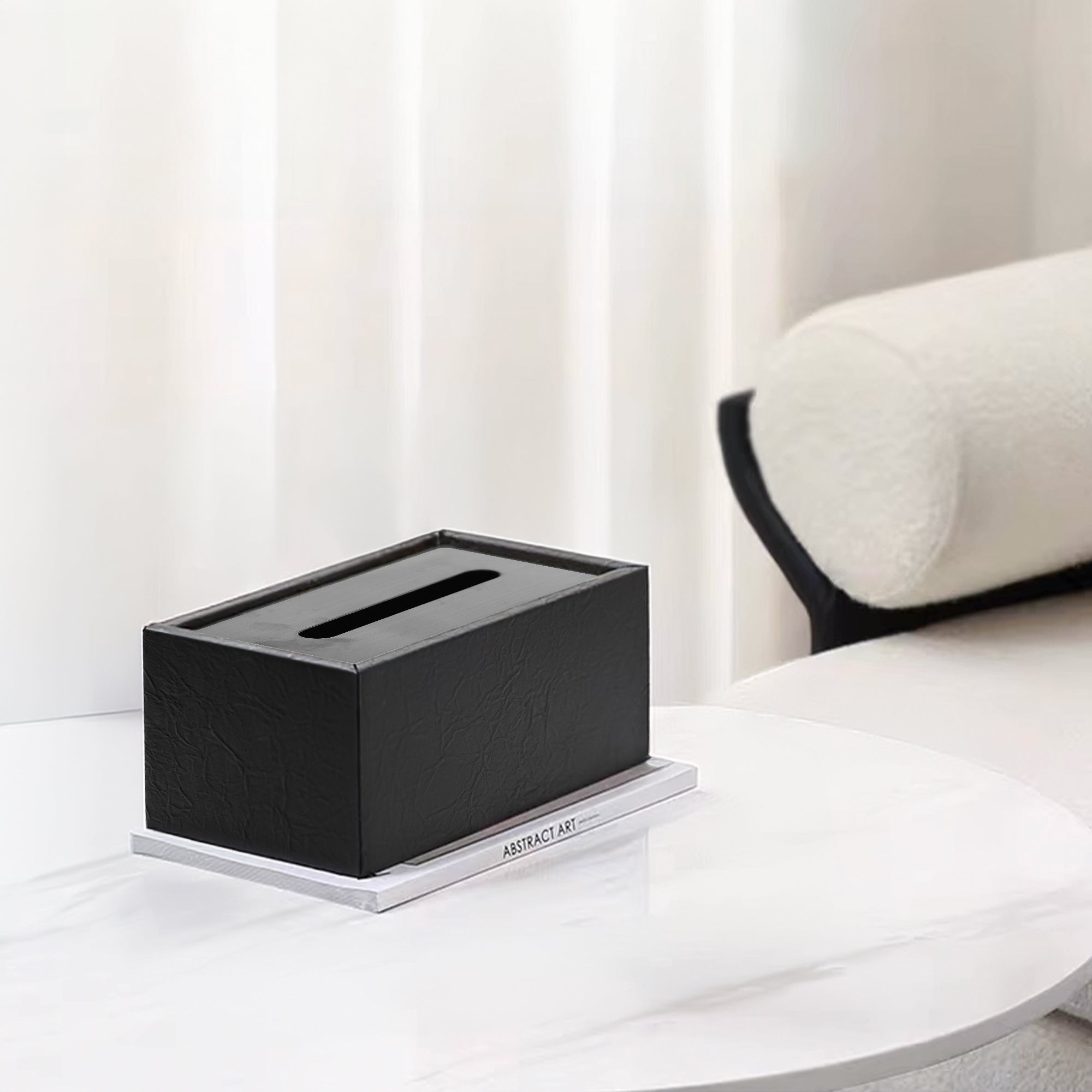 Tissue Box With Black Lid- Black FB-PG2210A -  Home Decor Figurines - ebarza Furniture UAE | Shop Modern Furniture in Abu Dhabi & Dubai - مفروشات ايبازرا في الامارات | تسوق اثاث عصري وديكورات مميزة في دبي وابوظبي