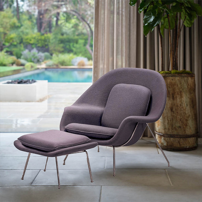 Lounge Chair And Ottoman Bp8034-Gr -  Lounge Chairs - ebarza Furniture UAE | Shop Modern Furniture in Abu Dhabi & Dubai - مفروشات ايبازرا في الامارات | تسوق اثاث عصري وديكورات مميزة في دبي وابوظبي