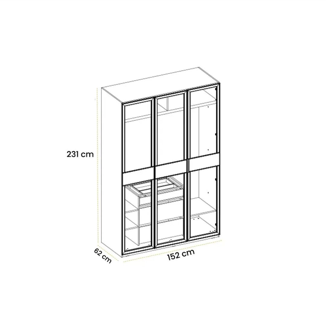Cashmere 150 cm Accordion Door Wardrobe -  Cabinets - ebarza Furniture UAE | Shop Modern Furniture in Abu Dhabi & Dubai - مفروشات ايبازرا في الامارات | تسوق اثاث عصري وديكورات مميزة في دبي وابوظبي
