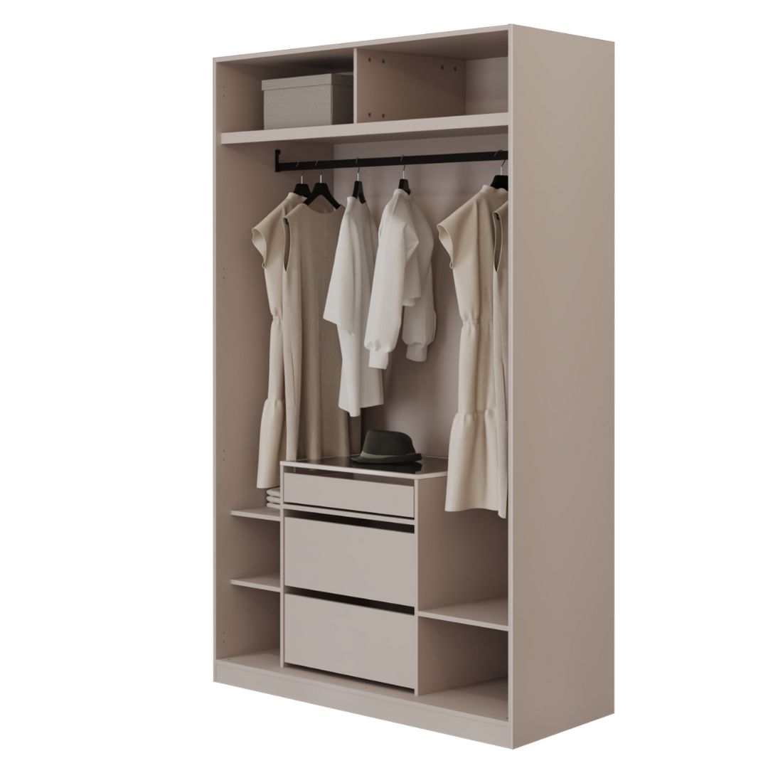 Pre-order 25 Days Delivery Cashmere 150 cm Accordion Door Wardrobe -  Cabinets - ebarza Furniture UAE | Shop Modern Furniture in Abu Dhabi & Dubai - مفروشات ايبازرا في الامارات | تسوق اثاث عصري وديكورات مميزة في دبي وابوظبي