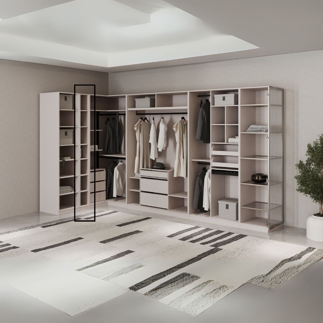 Pre-order 25 Days Delivery Cashmere 25 CM WARDROBE WITH GLASS DOOR -  Cabinets - ebarza Furniture UAE | Shop Modern Furniture in Abu Dhabi & Dubai - مفروشات ايبازرا في الامارات | تسوق اثاث عصري وديكورات مميزة في دبي وابوظبي