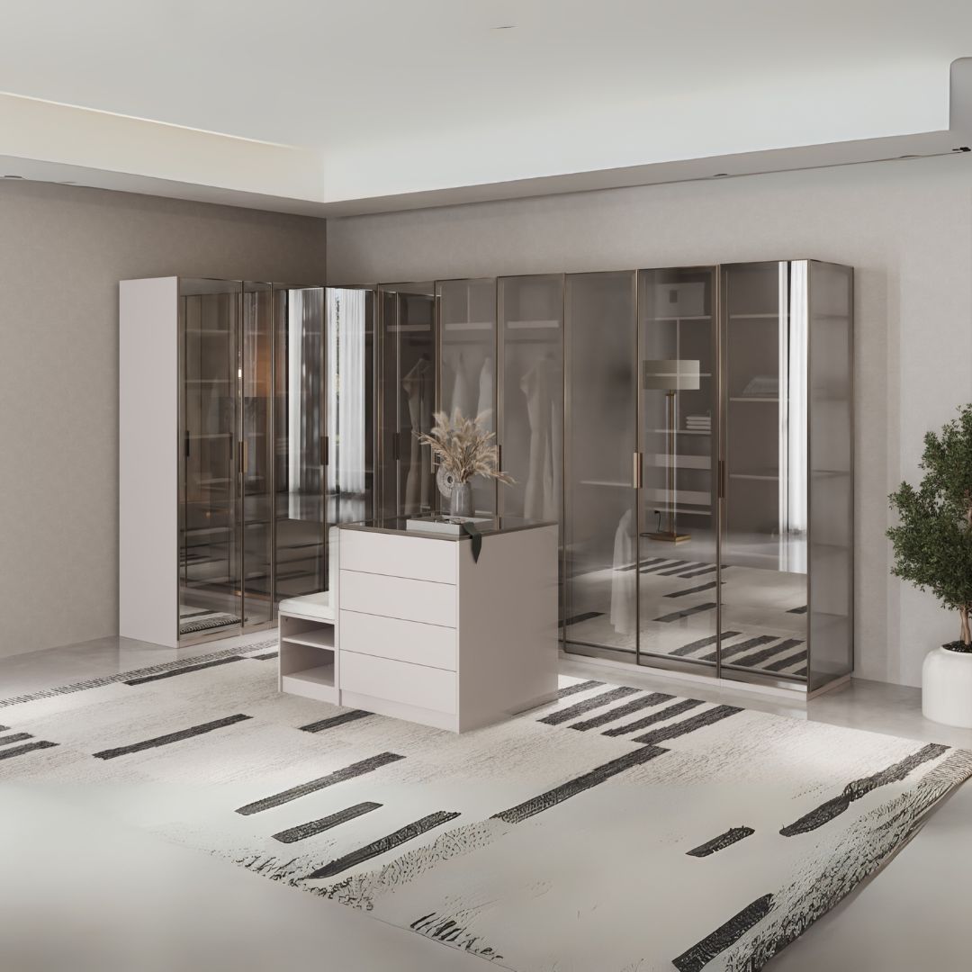 Pre-order 25 Days Delivery Cashmere 25 CM WARDROBE WITH GLASS DOOR -  Cabinets - ebarza Furniture UAE | Shop Modern Furniture in Abu Dhabi & Dubai - مفروشات ايبازرا في الامارات | تسوق اثاث عصري وديكورات مميزة في دبي وابوظبي