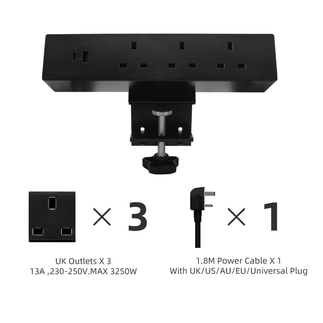 Pre-order 90 Days Delivery Clamp On Socket JXB032B - Black -  Power Track System | نظام تتبع الطاقة 120X8 سم - ebarza Furniture UAE | Shop Modern Furniture in Abu Dhabi & Dubai - مفروشات ايبازرا في الامارات | تسوق اثاث عصري وديكورات مميزة في دبي وابوظبي