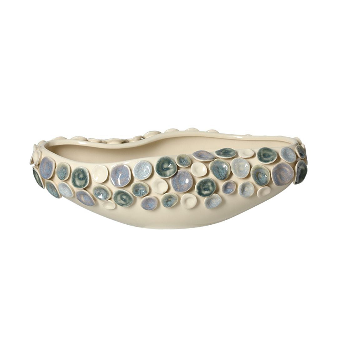 Pre-order 45 Days Delivery Colorful Round Glazed Handmade Ceramic Bowl FF-D25180B -  Bowls - ebarza Furniture UAE | Shop Modern Furniture in Abu Dhabi & Dubai - مفروشات ايبازرا في الامارات | تسوق اثاث عصري وديكورات مميزة في دبي وابوظبي