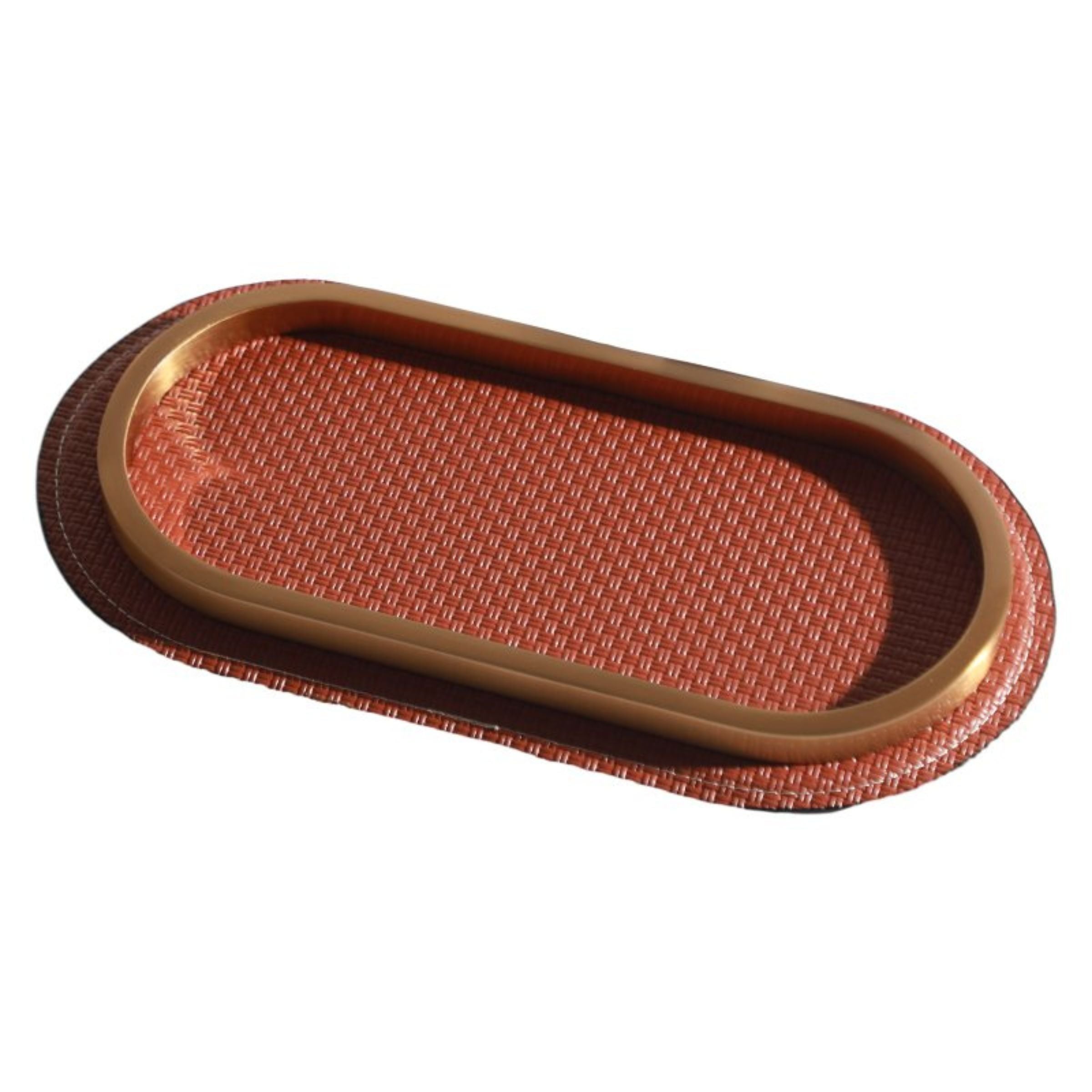 ORANGE RED CURVED TRAY  DT200751S -  Trays | صينية منحنية باللون البرتقالي والأحمر - ebarza Furniture UAE | Shop Modern Furniture in Abu Dhabi & Dubai - مفروشات ايبازرا في الامارات | تسوق اثاث عصري وديكورات مميزة في دبي وابوظبي