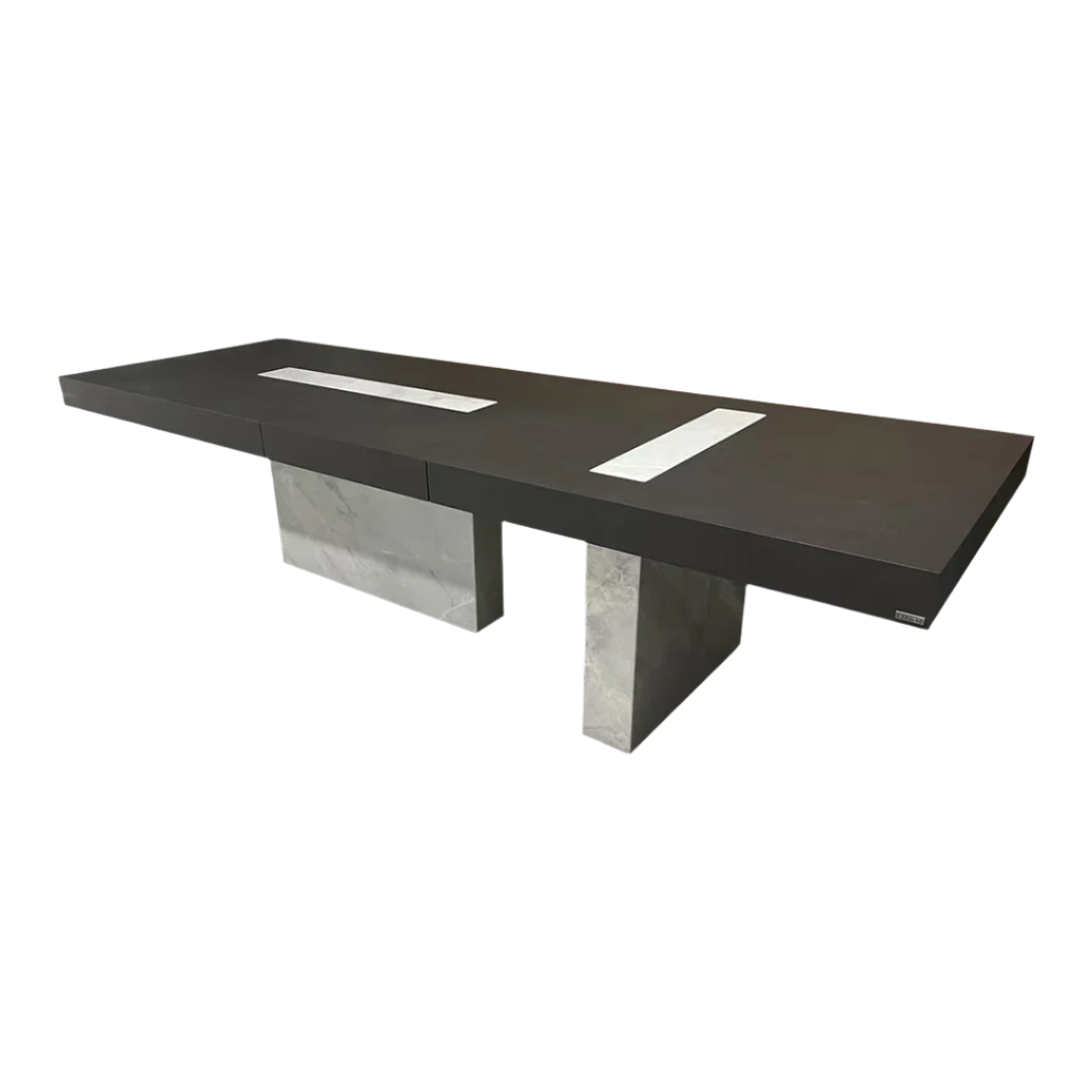 Dark Emperador Rectangular Dining Table JK-W009 -  Dining Tables - ebarza Furniture UAE | Shop Modern Furniture in Abu Dhabi & Dubai - مفروشات ايبازرا في الامارات | تسوق اثاث عصري وديكورات مميزة في دبي وابوظبي