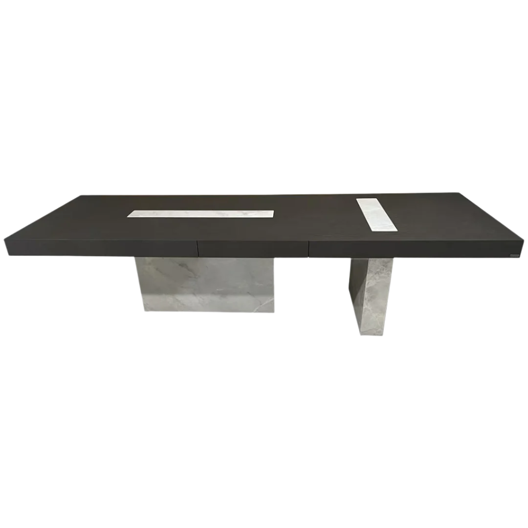 Dark Emperador Rectangular Dining Table JK-W009 -  Dining Tables - ebarza Furniture UAE | Shop Modern Furniture in Abu Dhabi & Dubai - مفروشات ايبازرا في الامارات | تسوق اثاث عصري وديكورات مميزة في دبي وابوظبي