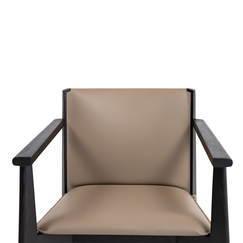 Dark Saddle Leather with arm Dining Chair PS-B132 -  Chairs - ebarza Furniture UAE | Shop Modern Furniture in Abu Dhabi & Dubai - مفروشات ايبازرا في الامارات | تسوق اثاث عصري وديكورات مميزة في دبي وابوظبي