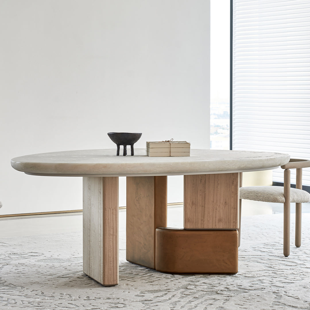 Grandeur Marble/Veneer Dining Table 180cm BMCJ-CT6073 -  Dining Tables - ebarza Furniture UAE | Shop Modern Furniture in Abu Dhabi & Dubai - مفروشات ايبازرا في الامارات | تسوق اثاث عصري وديكورات مميزة في دبي وابوظبي