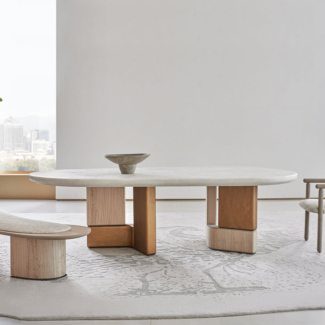 Grandeur Marble/Veneer Dining Table BMCJ-CT6006 -  Dining Tables - ebarza Furniture UAE | Shop Modern Furniture in Abu Dhabi & Dubai - مفروشات ايبازرا في الامارات | تسوق اثاث عصري وديكورات مميزة في دبي وابوظبي