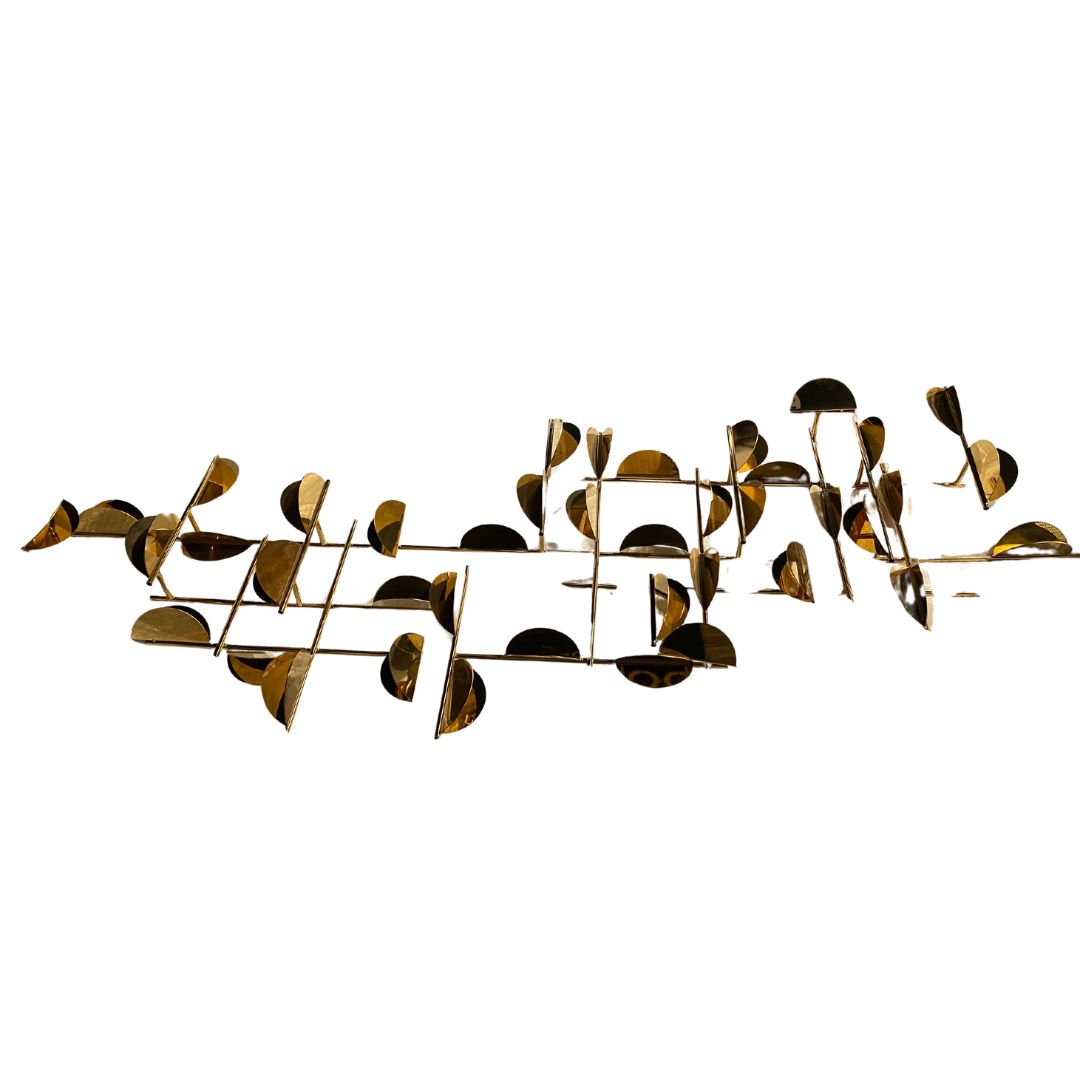 Display Item -  Golden Leaves Handcrafted Stainless Steel Artwork Z08019 Nakheel -  USED ITEM | قطعة من المعرض - عمل فني مصنوع يدويًا من الفولاذ المقاوم للصدأ بعنوان الاوراق الذهبية - ebarza Furniture UAE | Shop Modern Furniture in Abu Dhabi & Dubai - مفروشات ايبازرا في الامارات | تسوق اثاث عصري وديكورات مميزة في دبي وابوظبي