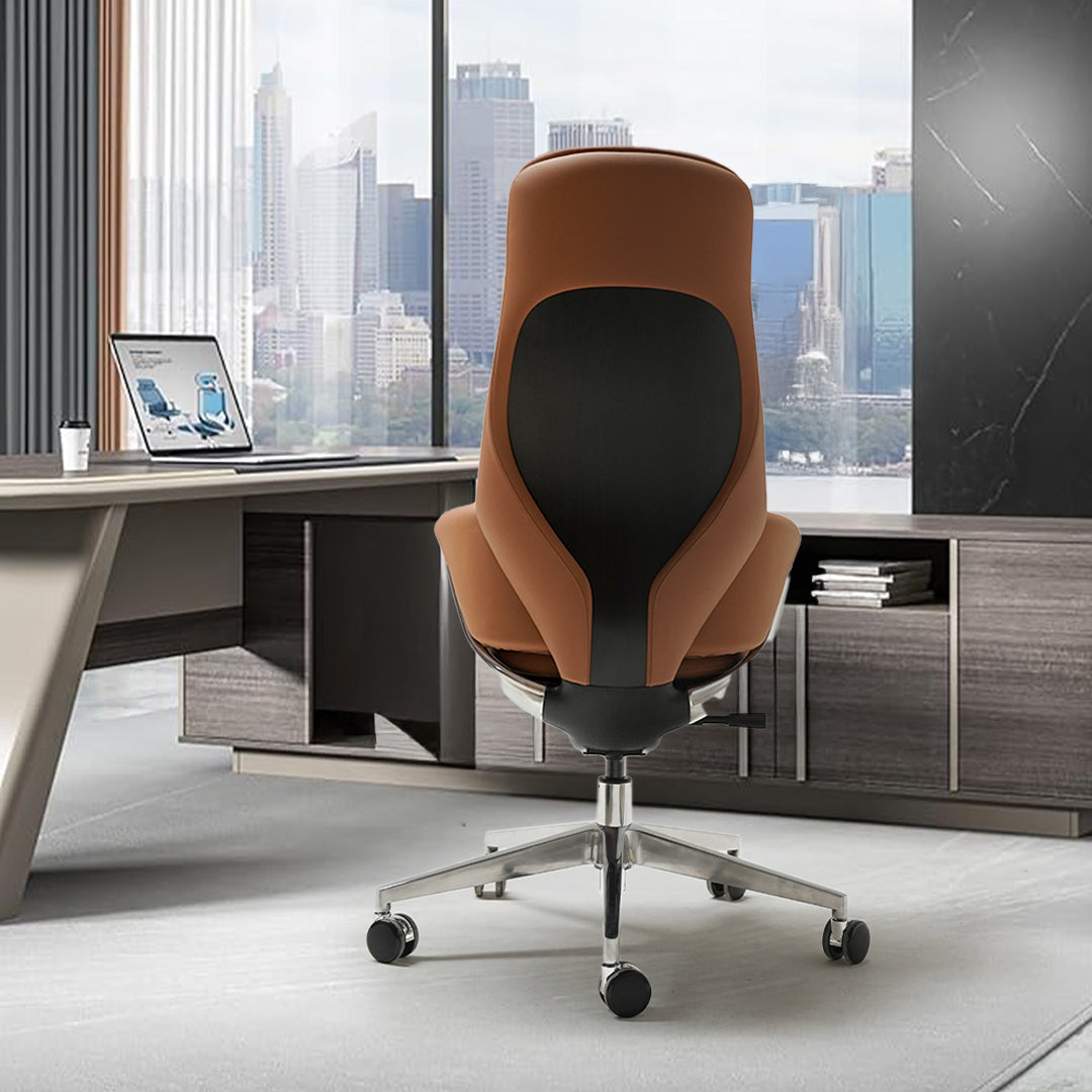 Norris Leather Office Chair With Wheels 8006H -  Office Chairs - ebarza Furniture UAE | Shop Modern Furniture in Abu Dhabi & Dubai - مفروشات ايبازرا في الامارات | تسوق اثاث عصري وديكورات مميزة في دبي وابوظبي