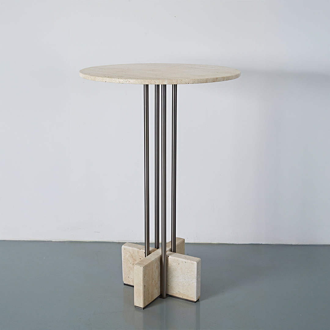 Elysian Travertine Bar Table JA043-D -  Bar Tables - ebarza Furniture UAE | Shop Modern Furniture in Abu Dhabi & Dubai - مفروشات ايبازرا في الامارات | تسوق اثاث عصري وديكورات مميزة في دبي وابوظبي