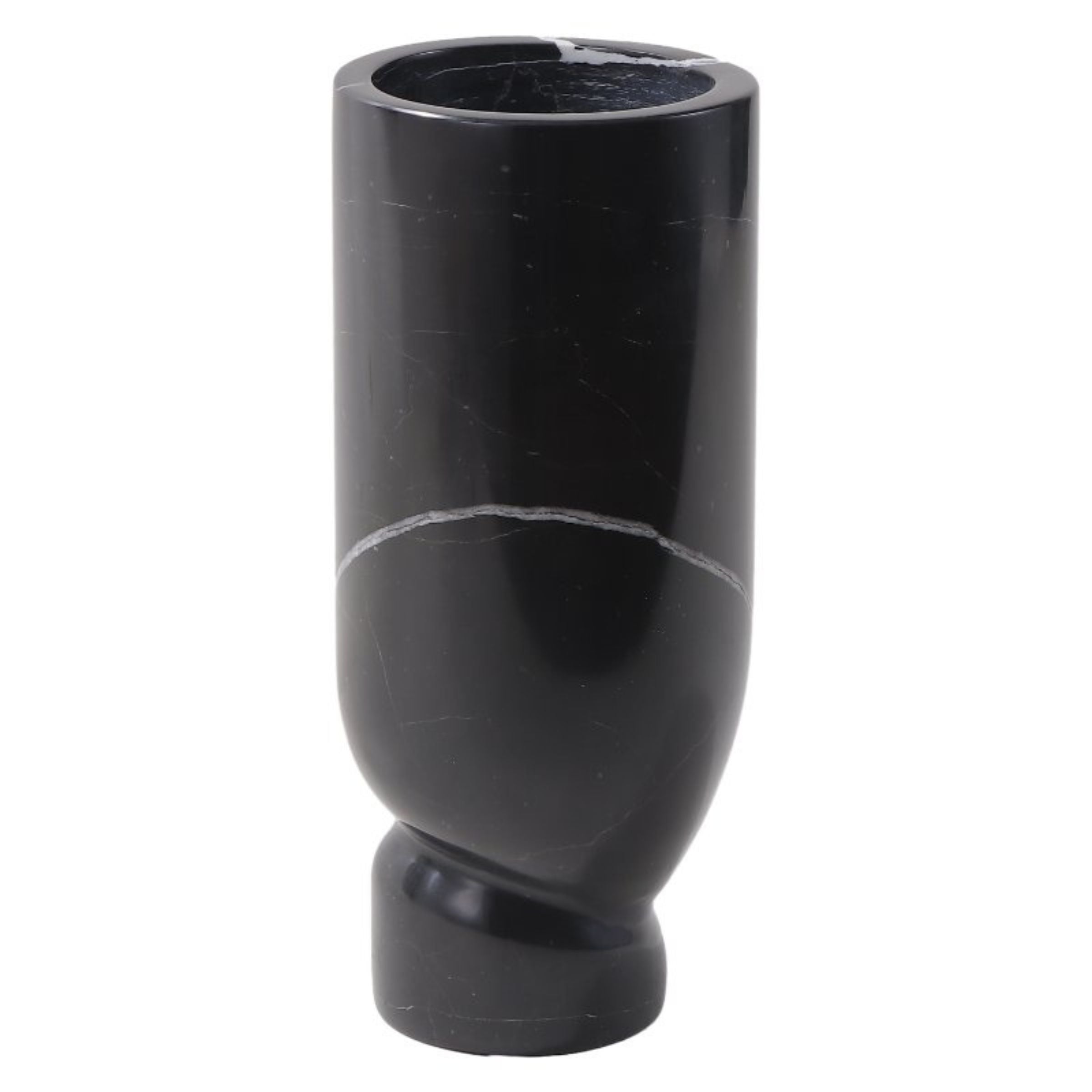 BLACK MARBLE VASE F1373A -  Vases | مزهرية من الرخام الأسود - ebarza Furniture UAE | Shop Modern Furniture in Abu Dhabi & Dubai - مفروشات ايبازرا في الامارات | تسوق اثاث عصري وديكورات مميزة في دبي وابوظبي