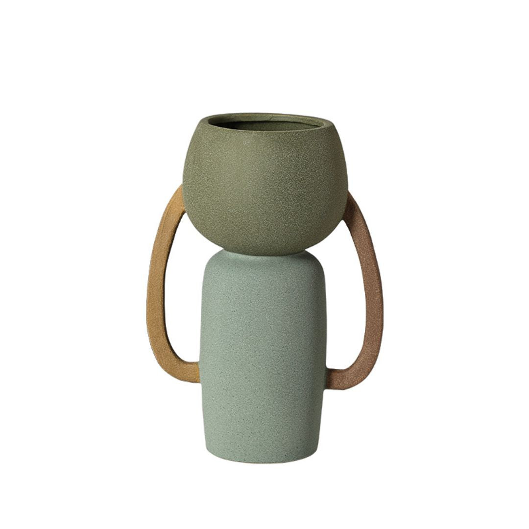 Four-Color Amphorae Ceramic Vase-B FF-D25066B -  Vases - ebarza Furniture UAE | Shop Modern Furniture in Abu Dhabi & Dubai - مفروشات ايبازرا في الامارات | تسوق اثاث عصري وديكورات مميزة في دبي وابوظبي