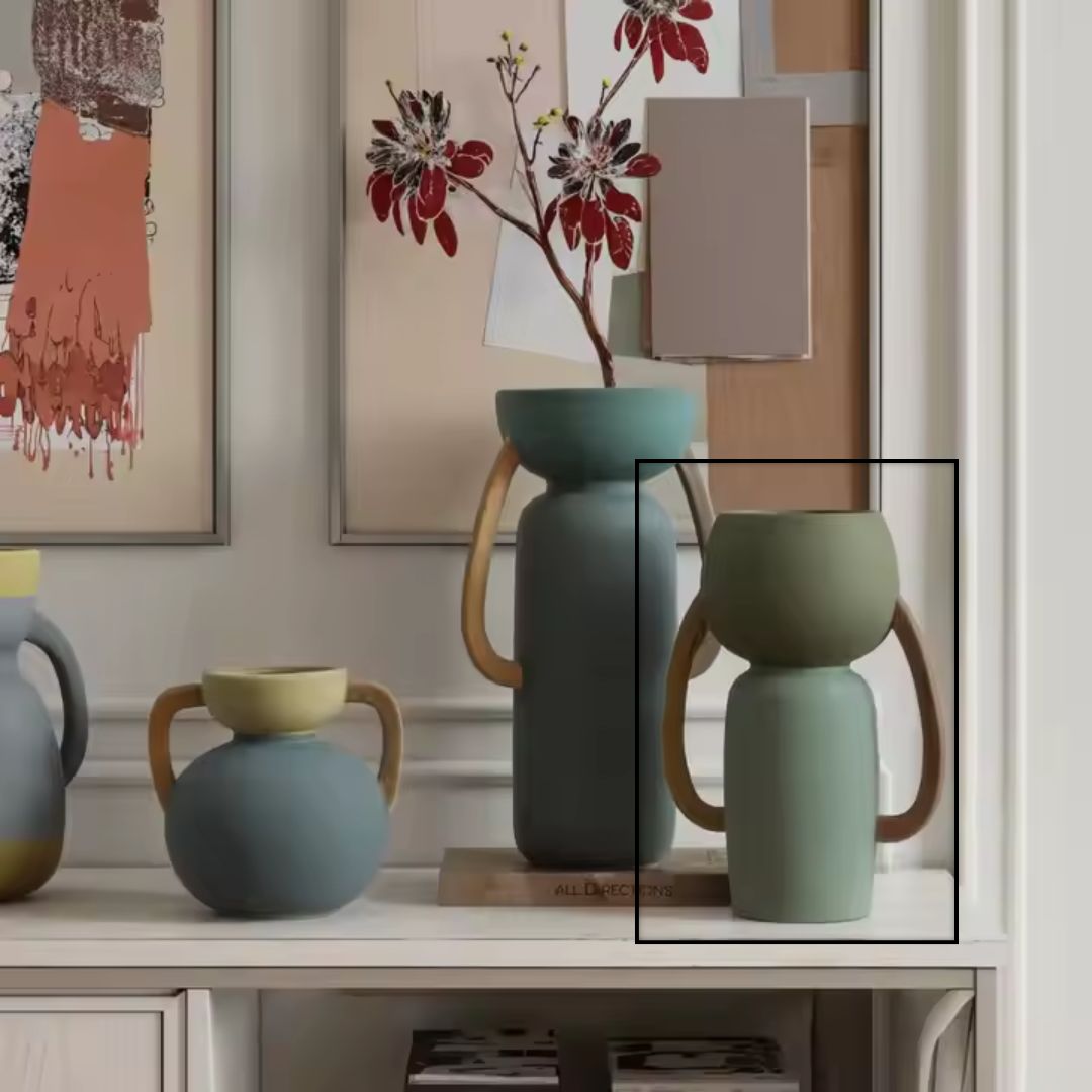 Four-Color Amphorae Ceramic Vase-B FF-D25066B -  Vases - ebarza Furniture UAE | Shop Modern Furniture in Abu Dhabi & Dubai - مفروشات ايبازرا في الامارات | تسوق اثاث عصري وديكورات مميزة في دبي وابوظبي