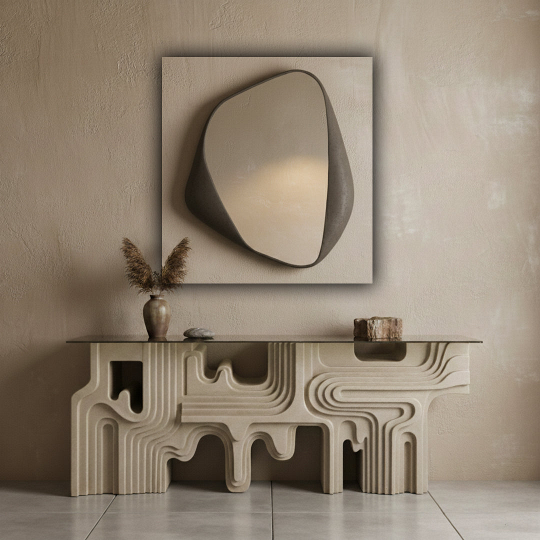 Framed Wall Mirror PM-4231-01 - Cream -  Mirrors - ebarza Furniture UAE | Shop Modern Furniture in Abu Dhabi & Dubai - مفروشات ايبازرا في الامارات | تسوق اثاث عصري وديكورات مميزة في دبي وابوظبي