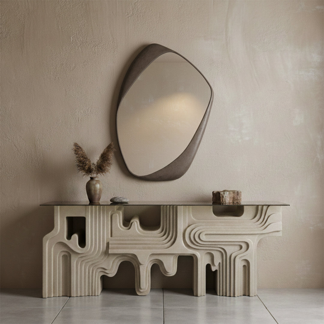 Framed Wall Mirror PM-4232-01 -Cream -  Mirrors - ebarza Furniture UAE | Shop Modern Furniture in Abu Dhabi & Dubai - مفروشات ايبازرا في الامارات | تسوق اثاث عصري وديكورات مميزة في دبي وابوظبي