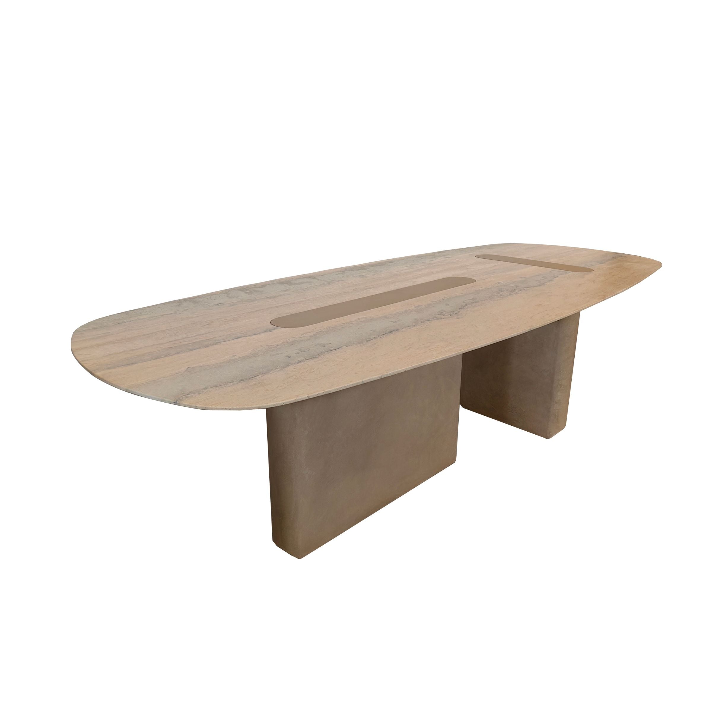 Pre-order 45 Days Delivery - Dusseldorf Travertine Dining Table - EB06DT -  Dining Tables - ebarza Furniture UAE | Shop Modern Furniture in Abu Dhabi & Dubai - مفروشات ايبازرا في الامارات | تسوق اثاث عصري وديكورات مميزة في دبي وابوظبي