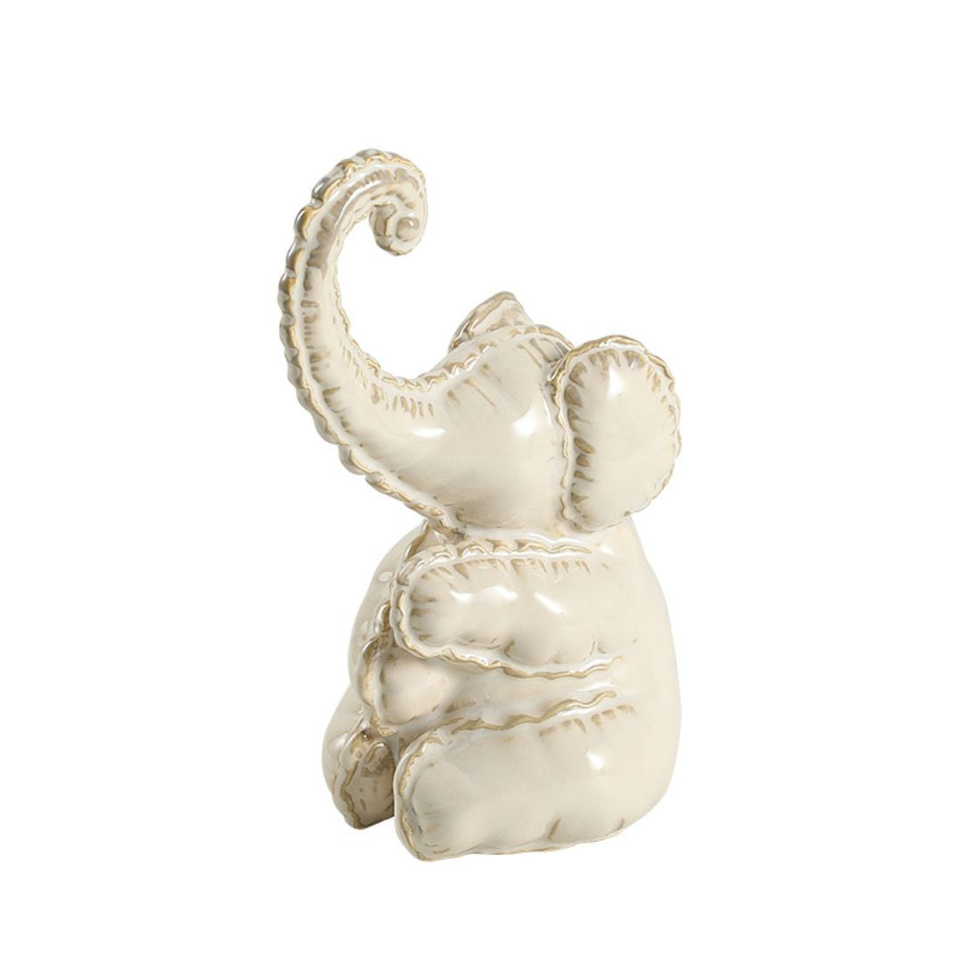 Funny Little Ceramic Elephant -B FD-D25075B -  Home Decor Figurines - ebarza Furniture UAE | Shop Modern Furniture in Abu Dhabi & Dubai - مفروشات ايبازرا في الامارات | تسوق اثاث عصري وديكورات مميزة في دبي وابوظبي