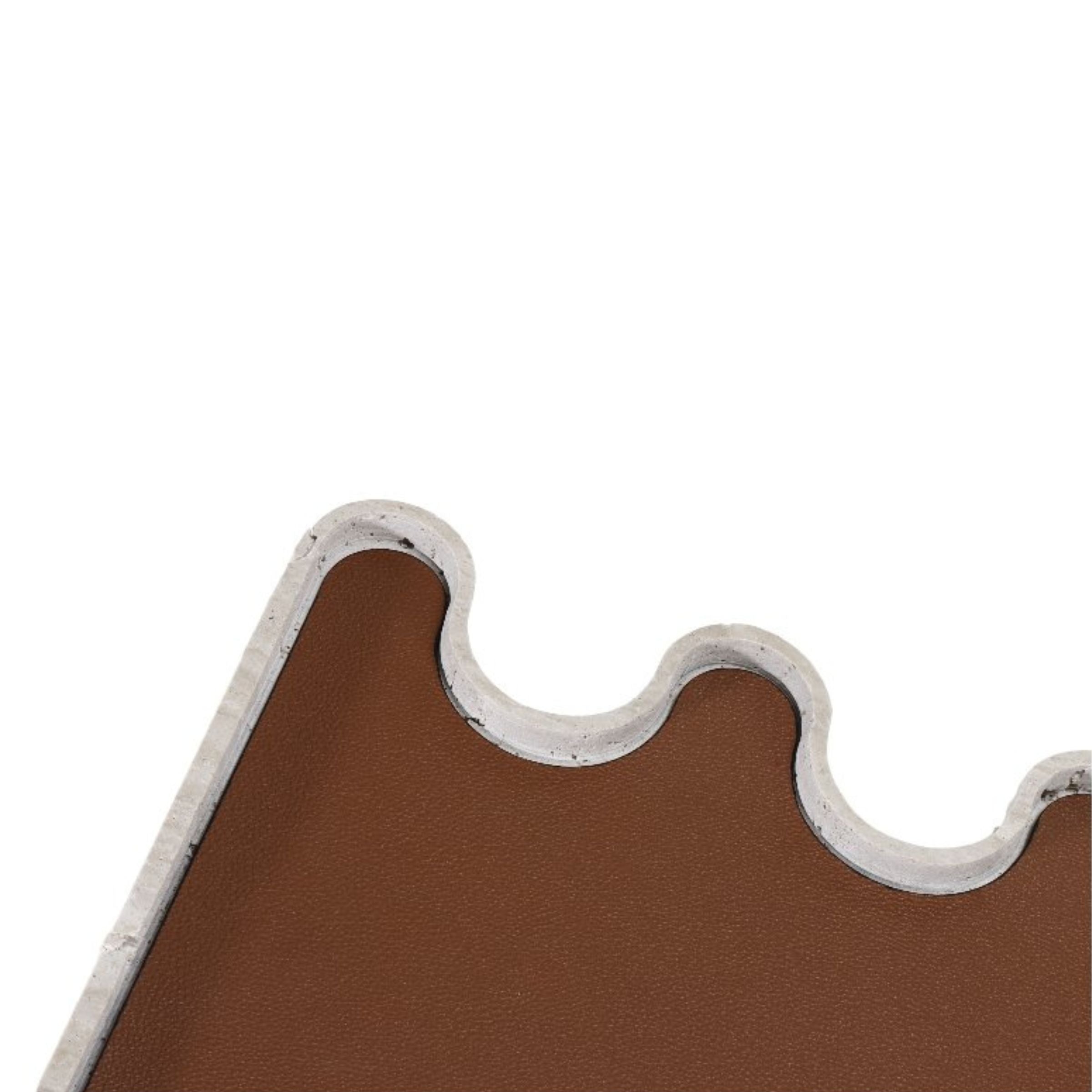 BROWN MARBLE LEATHER TRAY-L  G1000L -  Trays | صينية جلد رخامية بنية - ebarza Furniture UAE | Shop Modern Furniture in Abu Dhabi & Dubai - مفروشات ايبازرا في الامارات | تسوق اثاث عصري وديكورات مميزة في دبي وابوظبي