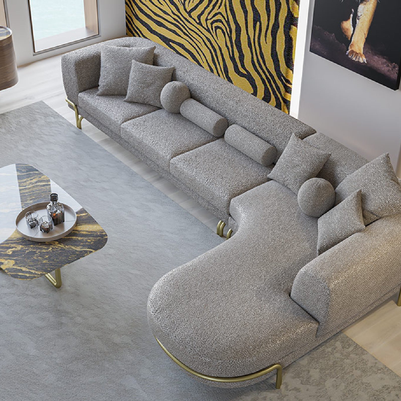 Display Item - Giallo L Shape Sofa Gialo-062YAS -  USED ITEM | صوفا جيالو على شكل حرف L - قطعة عرض - ebarza Furniture UAE | Shop Modern Furniture in Abu Dhabi & Dubai - مفروشات ايبازرا في الامارات | تسوق اثاث عصري وديكورات مميزة في دبي وابوظبي