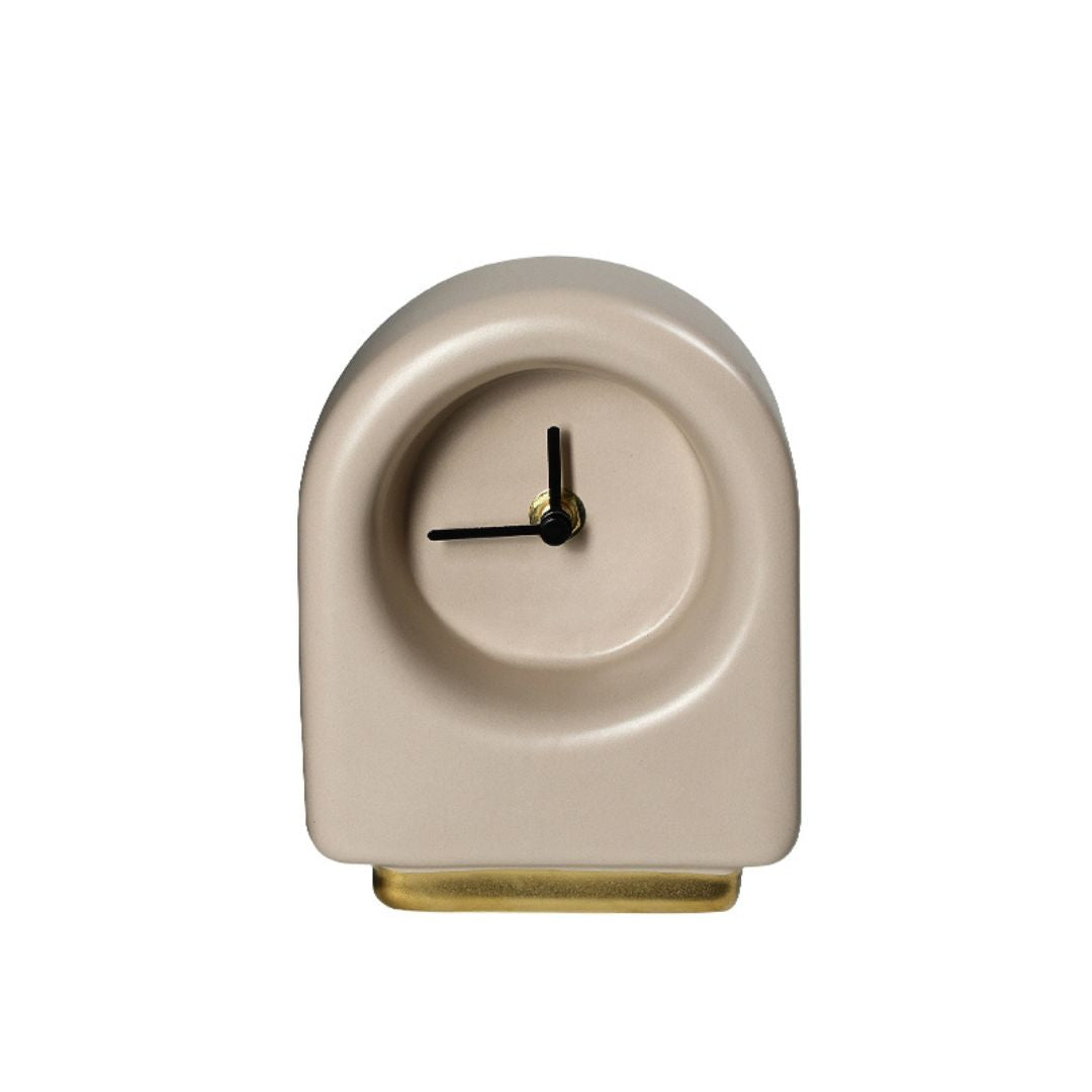 Gold Base Ceramic Table Clock FD-D25010 -  Clocks - ebarza Furniture UAE | Shop Modern Furniture in Abu Dhabi & Dubai - مفروشات ايبازرا في الامارات | تسوق اثاث عصري وديكورات مميزة في دبي وابوظبي
