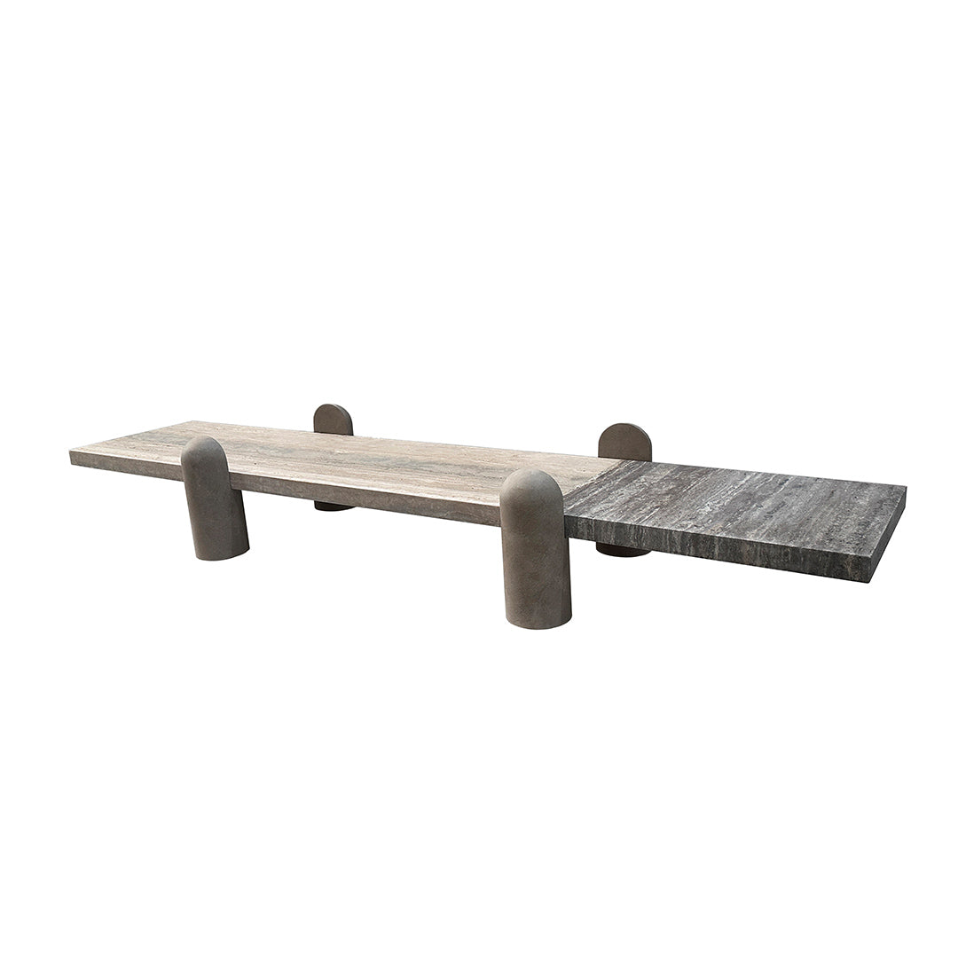 Grenoble Travertine Coffee Table - EB05CT -  Coffee tables - ebarza Furniture UAE | Shop Modern Furniture in Abu Dhabi & Dubai - مفروشات ايبازرا في الامارات | تسوق اثاث عصري وديكورات مميزة في دبي وابوظبي