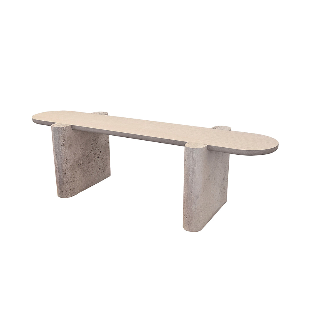 Pre-order 45 Days Delivery Grenoble Travertine Side Table - EB06CT -  Side Tables - ebarza Furniture UAE | Shop Modern Furniture in Abu Dhabi & Dubai - مفروشات ايبازرا في الامارات | تسوق اثاث عصري وديكورات مميزة في دبي وابوظبي