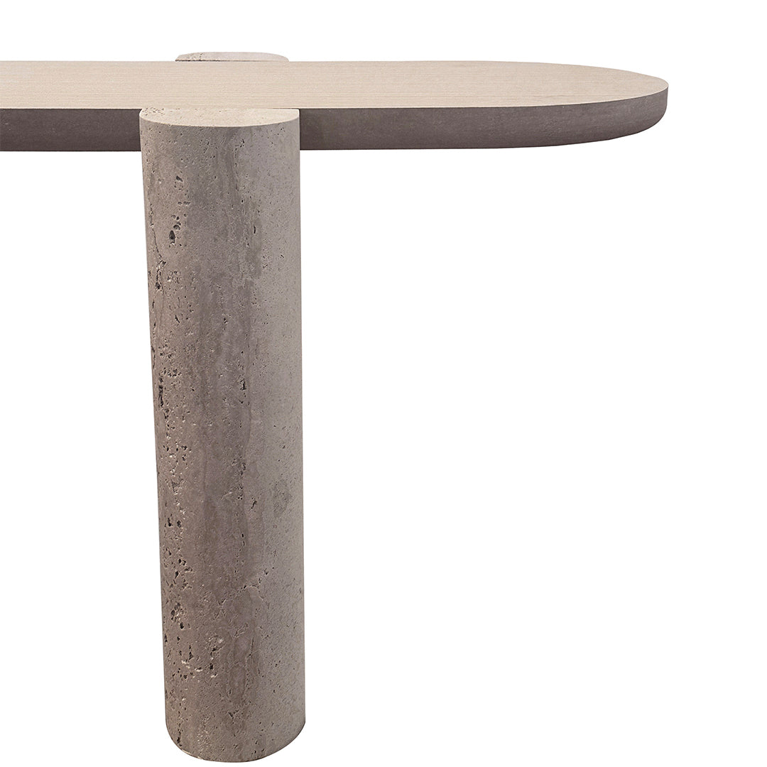 Pre-order 45 Days Delivery Grenoble Travertine Side Table - EB06CT -  Side Tables - ebarza Furniture UAE | Shop Modern Furniture in Abu Dhabi & Dubai - مفروشات ايبازرا في الامارات | تسوق اثاث عصري وديكورات مميزة في دبي وابوظبي