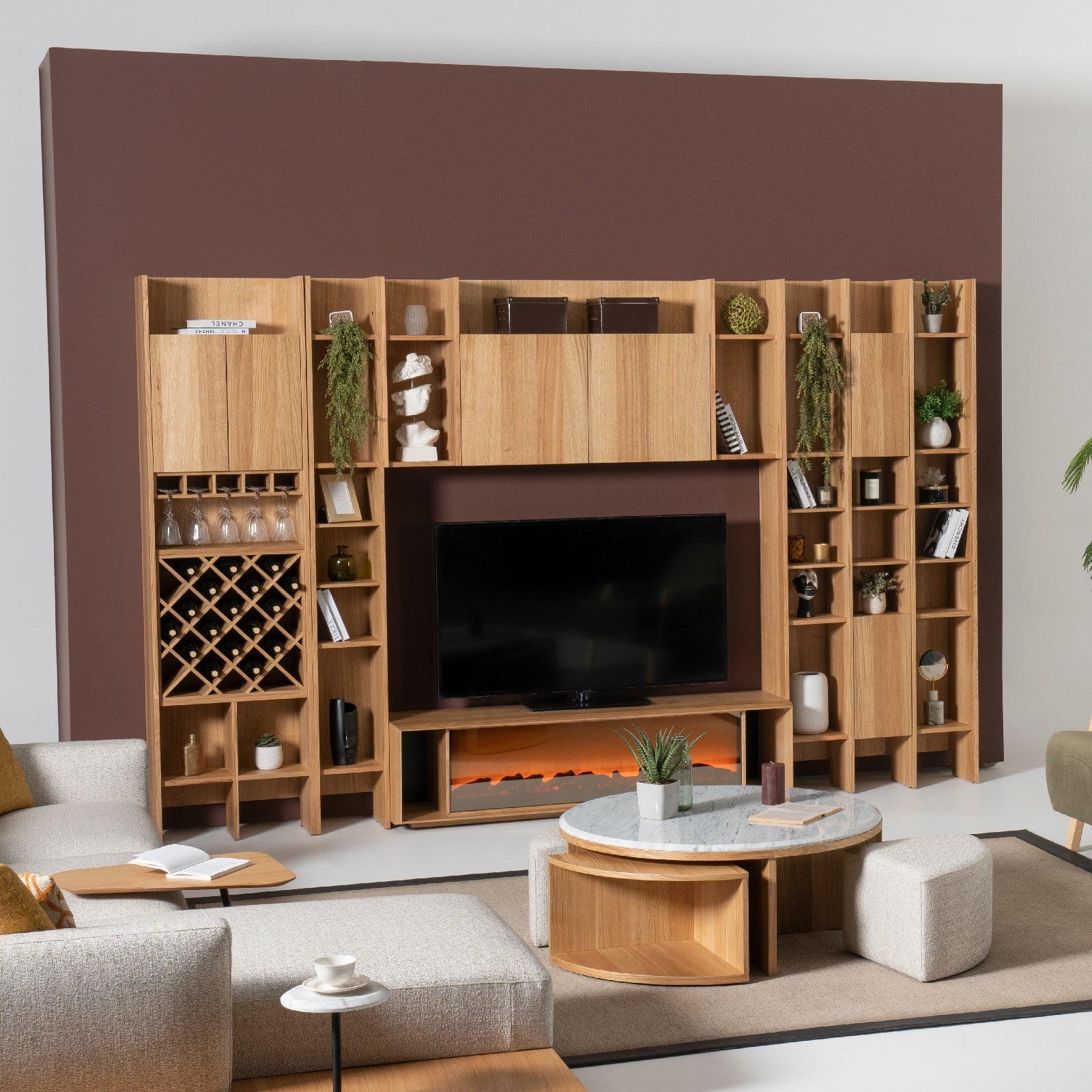 Display Item Hera Wall Unit Bookshelves Double Module Hera-Wall61YAS -  USED ITEM | قطعة من المعرض - حراء وحدة الحائط رفوف وحدة مزدوجة - ebarza Furniture UAE | Shop Modern Furniture in Abu Dhabi & Dubai - مفروشات ايبازرا في الامارات | تسوق اثاث عصري وديكورات مميزة في دبي وابوظبي