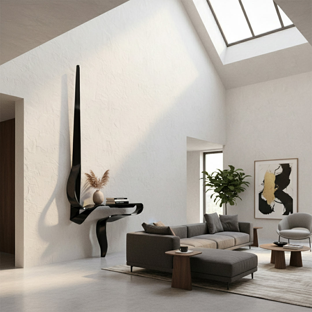 Hand Crafted Black Stainless Steel Shelf  BJ20250018A -  Artwork - ebarza Furniture UAE | Shop Modern Furniture in Abu Dhabi & Dubai - مفروشات ايبازرا في الامارات | تسوق اثاث عصري وديكورات مميزة في دبي وابوظبي