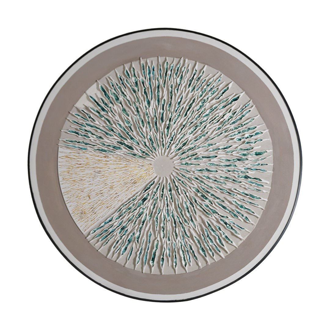 Handmade Ceramic and Gold Foil Painting 120 cm Diameter PCA-003 - V2