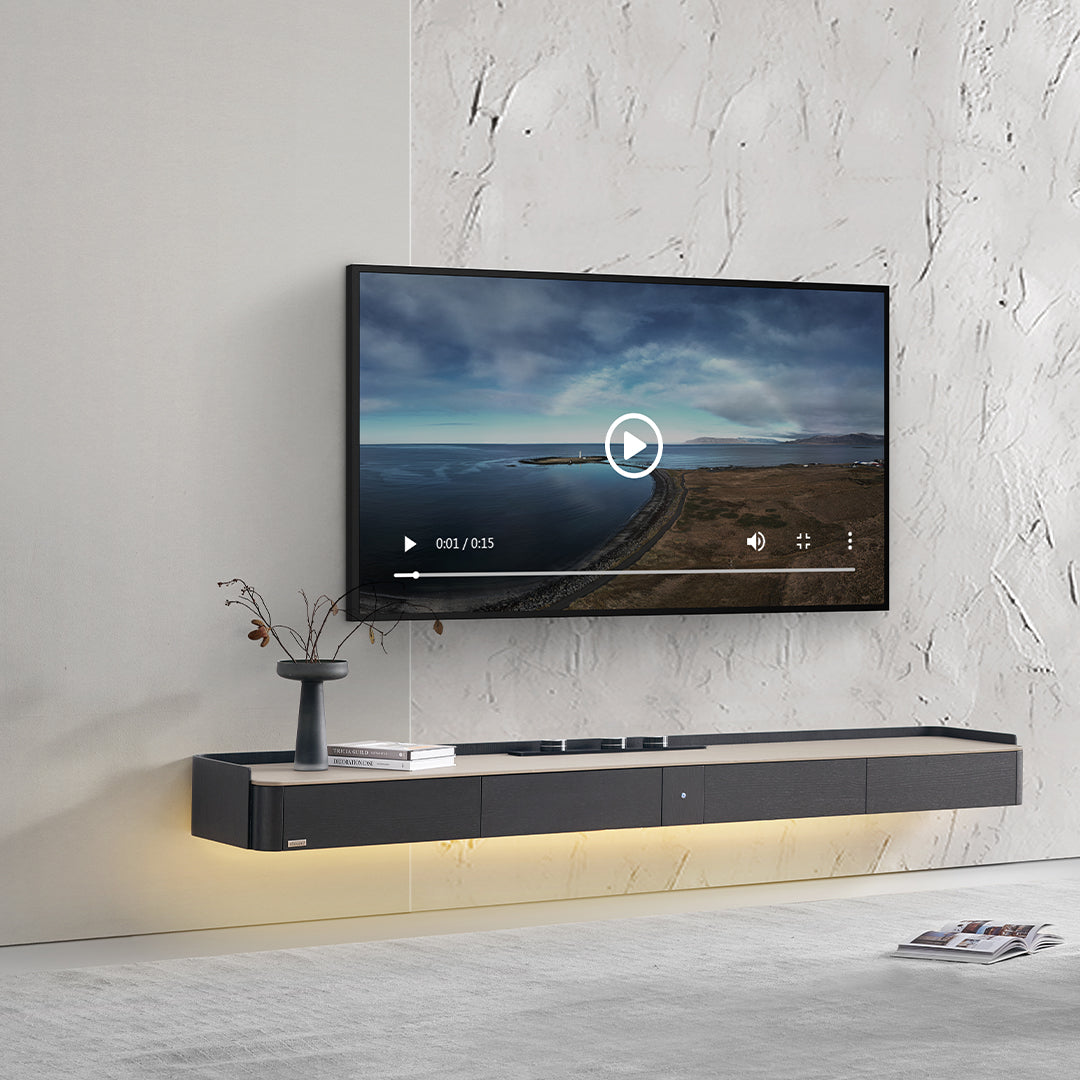 Pre-order 25 Days Delivery - Hanged TV Stand with Bottom Lights & Power Track - TV-115