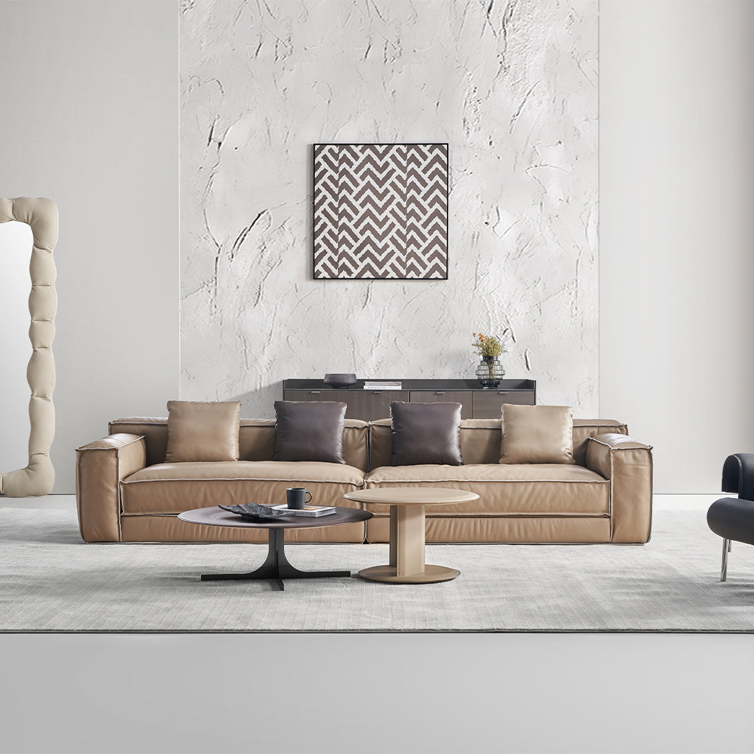 Brown Saddle Leather Coffee Table - LT082/Brown -  Coffee Tables - ebarza Furniture UAE | Shop Modern Furniture in Abu Dhabi & Dubai - مفروشات ايبازرا في الامارات | تسوق اثاث عصري وديكورات مميزة في دبي وابوظبي