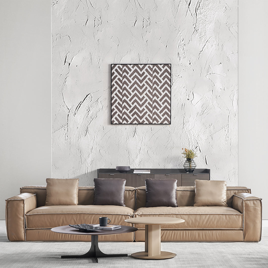 Brown Saddle Leather Coffee Table - LT082/Brown -  Coffee Tables - ebarza Furniture UAE | Shop Modern Furniture in Abu Dhabi & Dubai - مفروشات ايبازرا في الامارات | تسوق اثاث عصري وديكورات مميزة في دبي وابوظبي