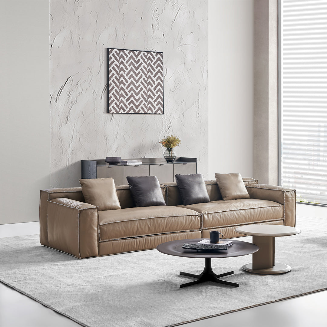 Brown Saddle Leather Coffee Table - LT082/Brown -  Coffee Tables - ebarza Furniture UAE | Shop Modern Furniture in Abu Dhabi & Dubai - مفروشات ايبازرا في الامارات | تسوق اثاث عصري وديكورات مميزة في دبي وابوظبي