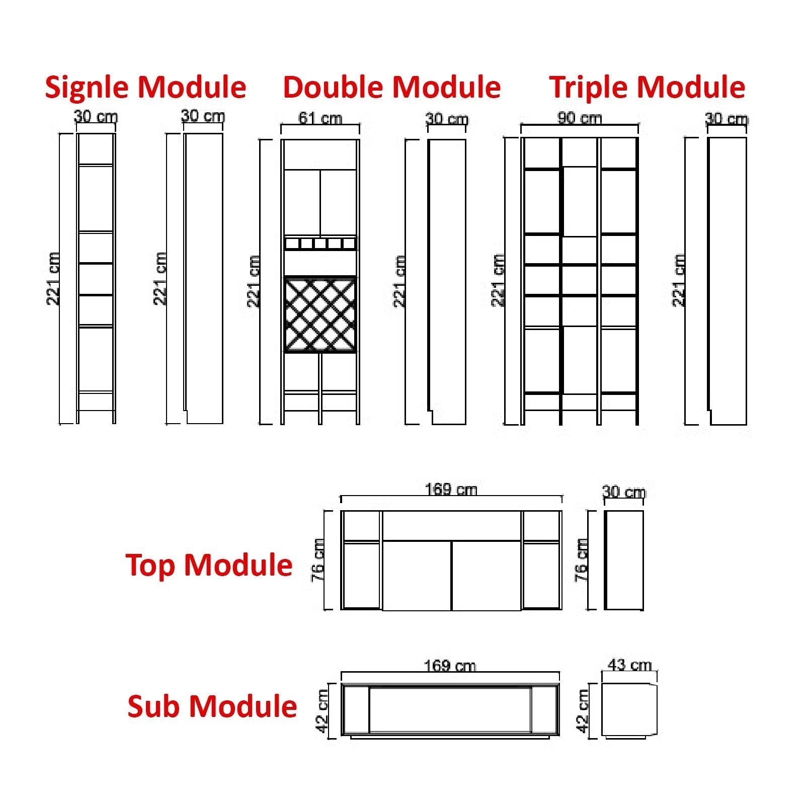 Display Item - Hera Wall Unit Bookshelves Triple Module Hera-Wall90YAS -  USED ITEM | قطعة من المعرض - حيرا وحدة الحائط أرفف الكتب وحدة ثلاثية - ebarza Furniture UAE | Shop Modern Furniture in Abu Dhabi & Dubai - مفروشات ايبازرا في الامارات | تسوق اثاث عصري وديكورات مميزة في دبي وابوظبي