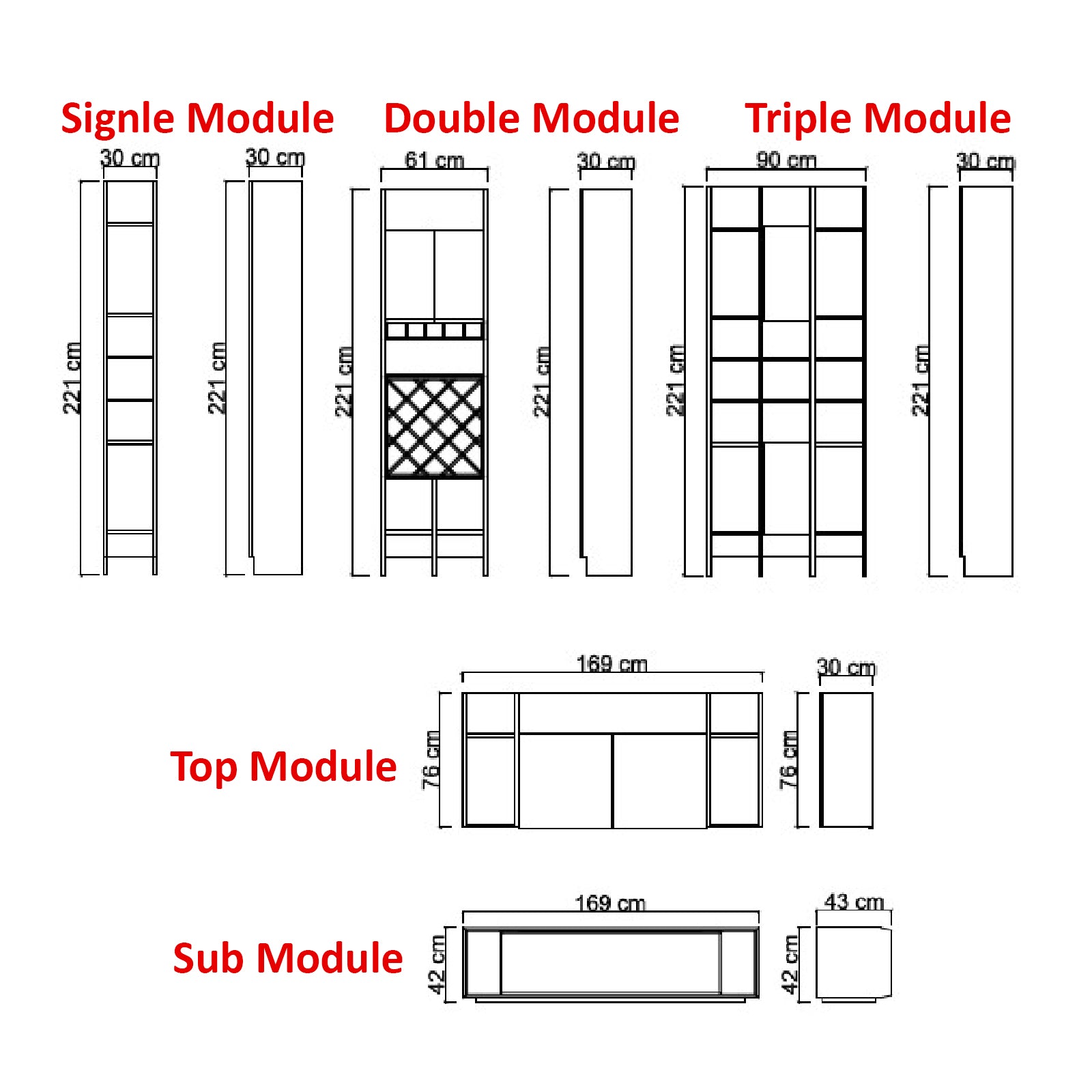 Display Item Hera Wall Unit Bookshelves Double Module Hera-Wall61YAS -  USED ITEM | قطعة من المعرض - حراء وحدة الحائط رفوف وحدة مزدوجة - ebarza Furniture UAE | Shop Modern Furniture in Abu Dhabi & Dubai - مفروشات ايبازرا في الامارات | تسوق اثاث عصري وديكورات مميزة في دبي وابوظبي