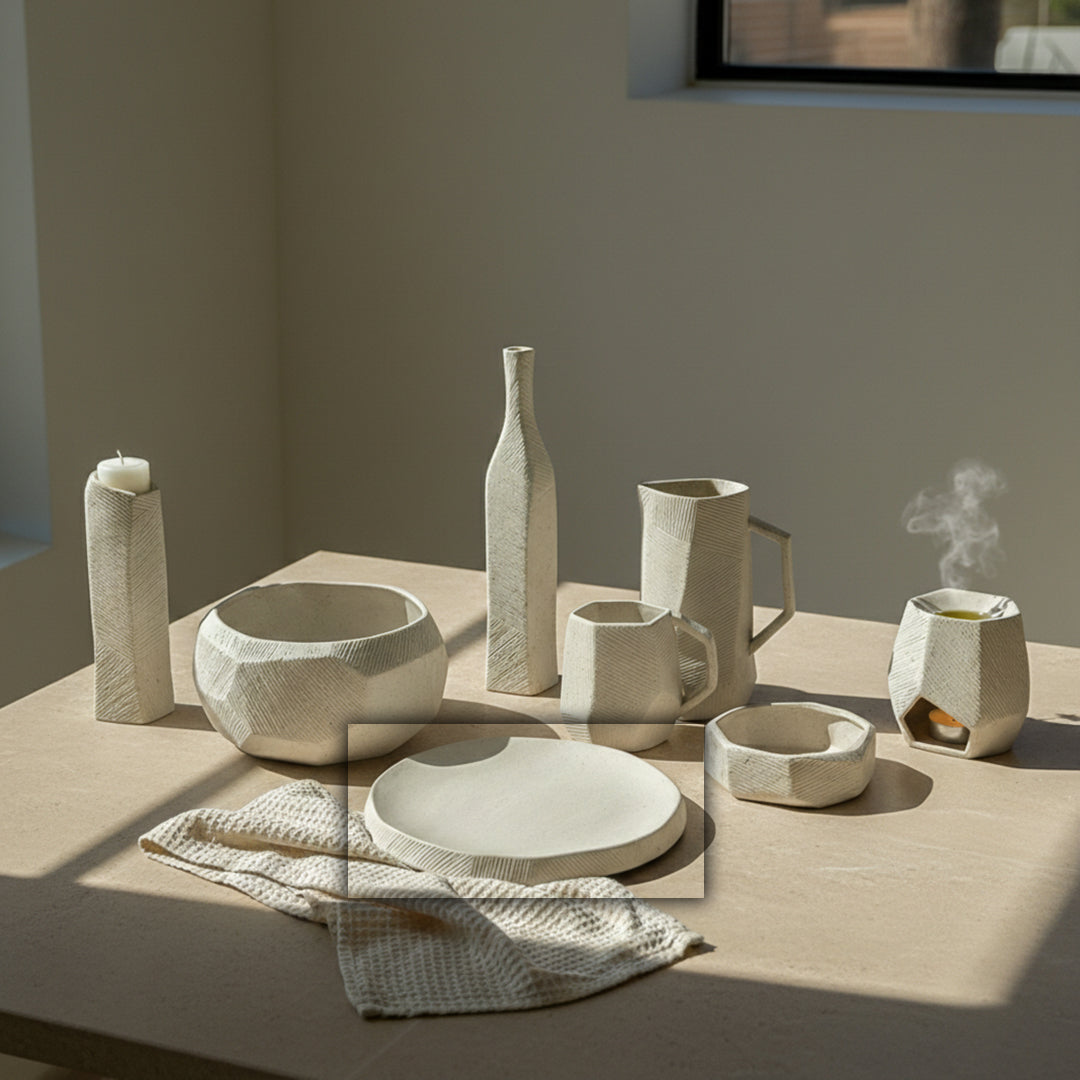 Hessian Off-White Medium Chizzled Plate CB4365-27-R537