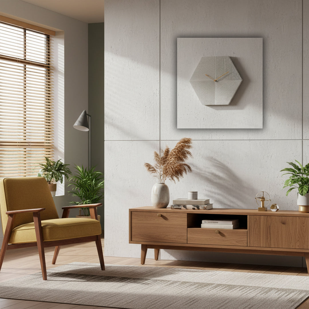 Hexagon Wall Clock WCF234 -  Clocks - ebarza Furniture UAE | Shop Modern Furniture in Abu Dhabi & Dubai - مفروشات ايبازرا في الامارات | تسوق اثاث عصري وديكورات مميزة في دبي وابوظبي
