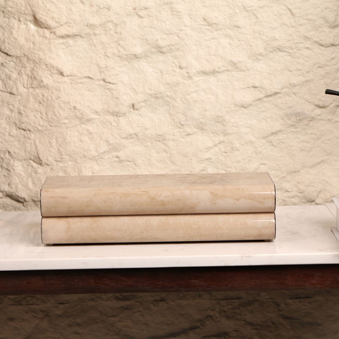 Hinged Glossy Storage Box-L KD5005BL -  Decorative Boxes - ebarza Furniture UAE | Shop Modern Furniture in Abu Dhabi & Dubai - مفروشات ايبازرا في الامارات | تسوق اثاث عصري وديكورات مميزة في دبي وابوظبي