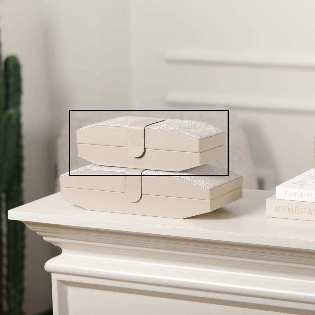 Pre-order 15 Days Delivery Hinged Leather Jewellery Box-S KD5022AS