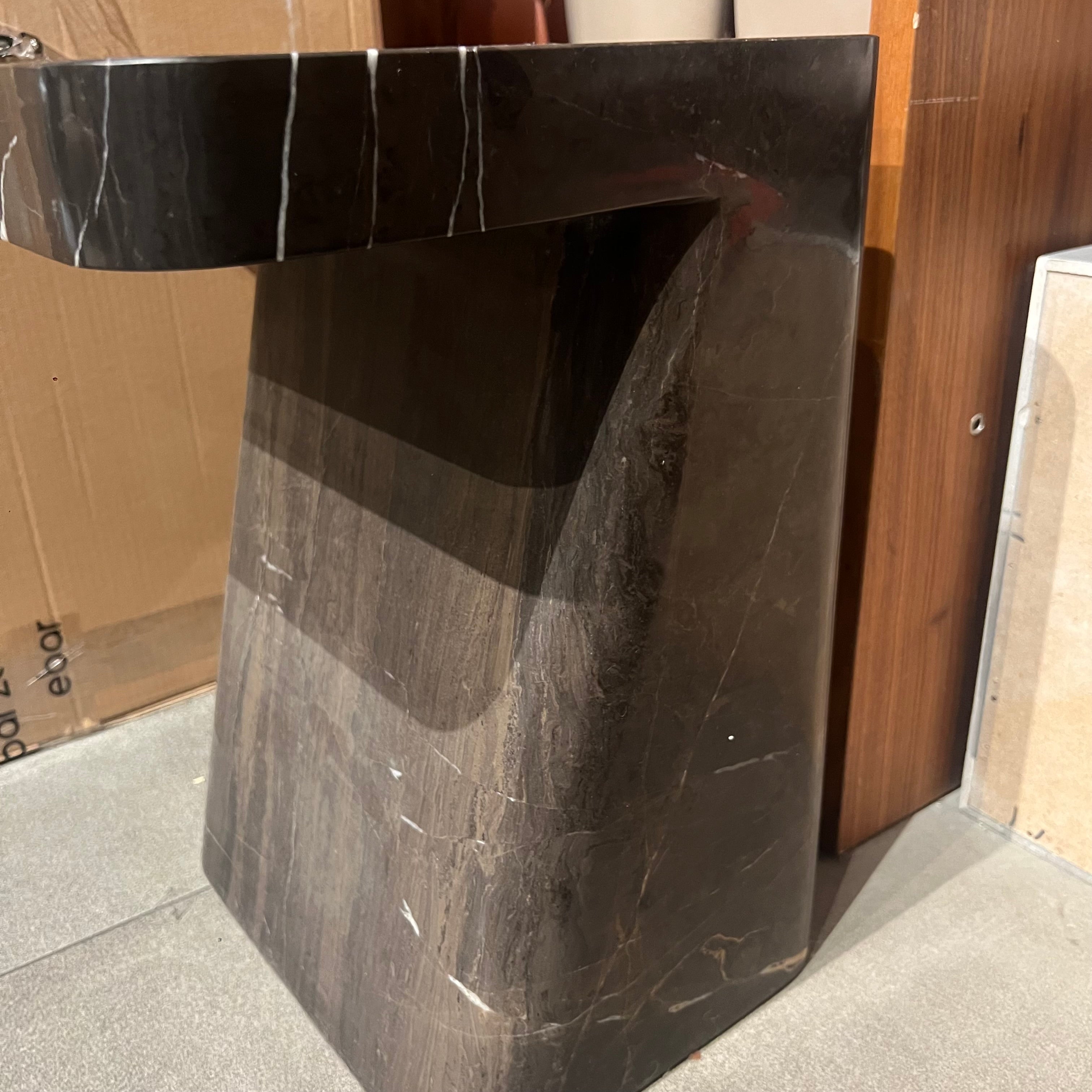 Display Item - Natural Marble Side Table 323STA-Amzn-Nakheel -  DISPLAY ITEM - ebarza Furniture UAE | Shop Modern Furniture in Abu Dhabi & Dubai - مفروشات ايبازرا في الامارات | تسوق اثاث عصري وديكورات مميزة في دبي وابوظبي