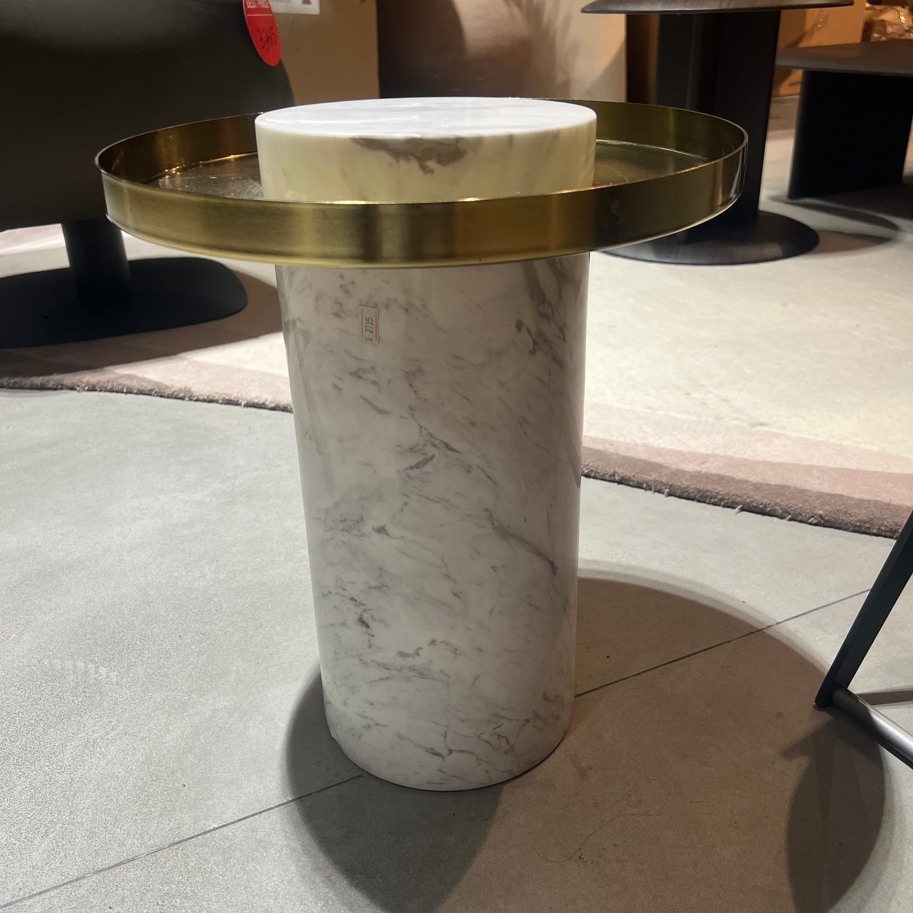 Display Item - Upsalla Solid Marble Side Table TG-260-Nakheel -  DISPLAY ITEM - ebarza Furniture UAE | Shop Modern Furniture in Abu Dhabi & Dubai - مفروشات ايبازرا في الامارات | تسوق اثاث عصري وديكورات مميزة في دبي وابوظبي