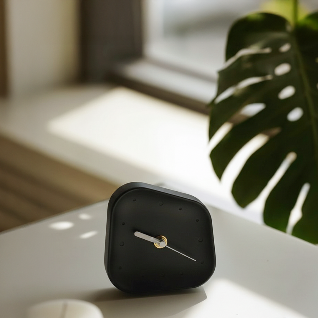 Ink Black Square Desk Clock TCB290 -  Clocks - ebarza Furniture UAE | Shop Modern Furniture in Abu Dhabi & Dubai - مفروشات ايبازرا في الامارات | تسوق اثاث عصري وديكورات مميزة في دبي وابوظبي