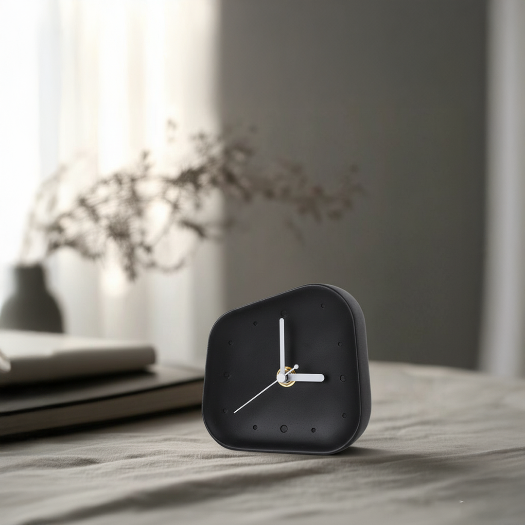 Ink Black Square Desk Clock TCB290 -  Clocks - ebarza Furniture UAE | Shop Modern Furniture in Abu Dhabi & Dubai - مفروشات ايبازرا في الامارات | تسوق اثاث عصري وديكورات مميزة في دبي وابوظبي