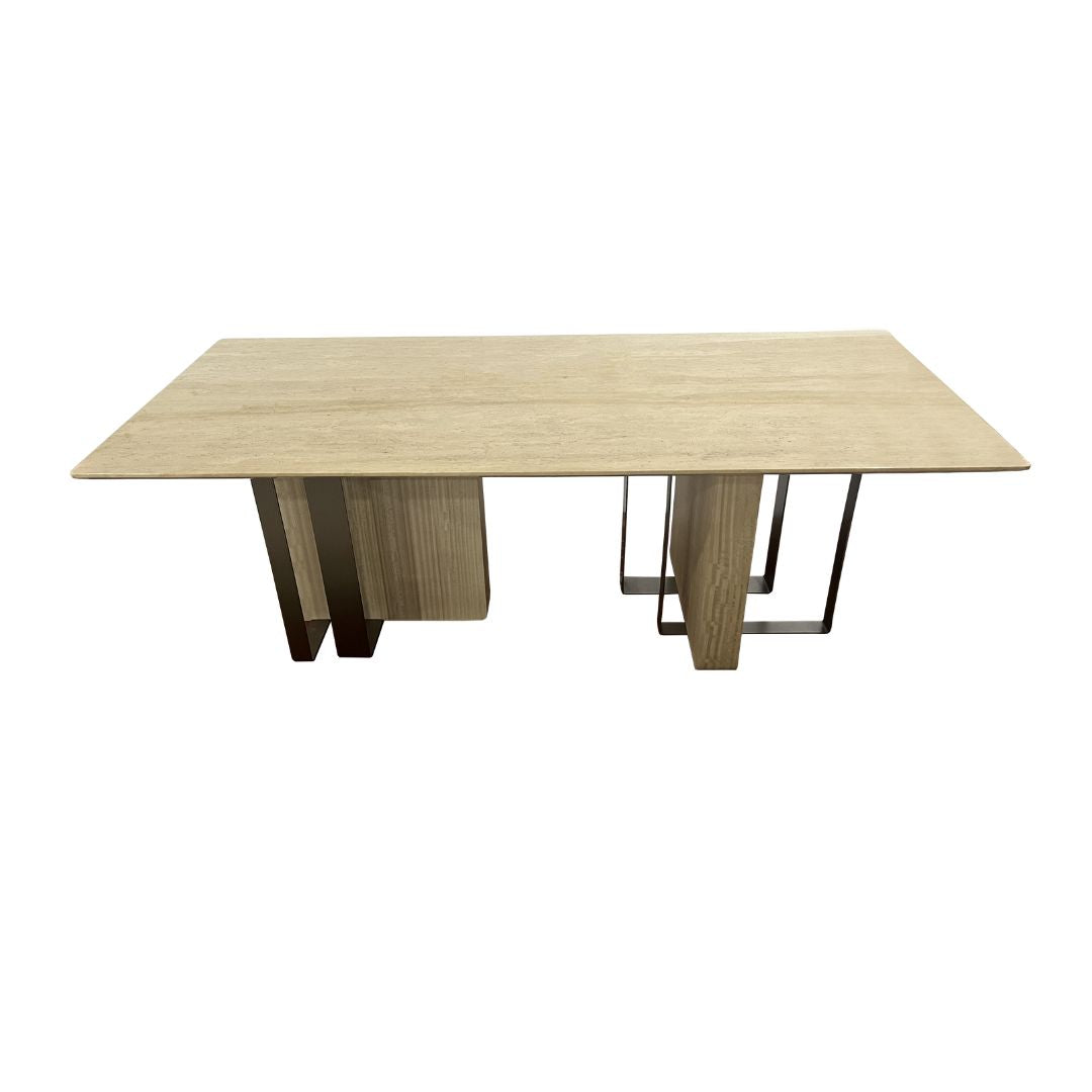 Pre-order for 25 Days Delivery Jura Rectangular Table travertine top 220cm TG-490