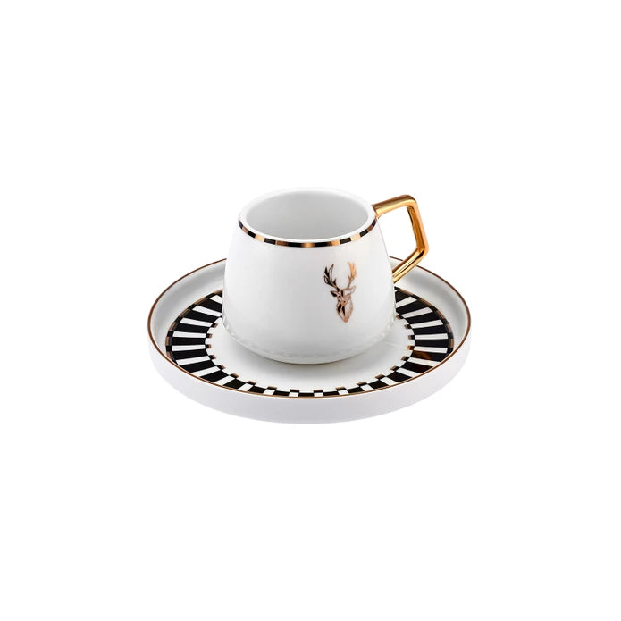 Karaca Aries Coffee Cup Set for 2 People 100 ml 153.03.05.0116 -  Coffee Sets | طقم فناجين قهوة كاراجا أريس لشخصين 100 مل - ebarza Furniture UAE | Shop Modern Furniture in Abu Dhabi & Dubai - مفروشات ايبازرا في الامارات | تسوق اثاث عصري وديكورات مميزة في دبي وابوظبي