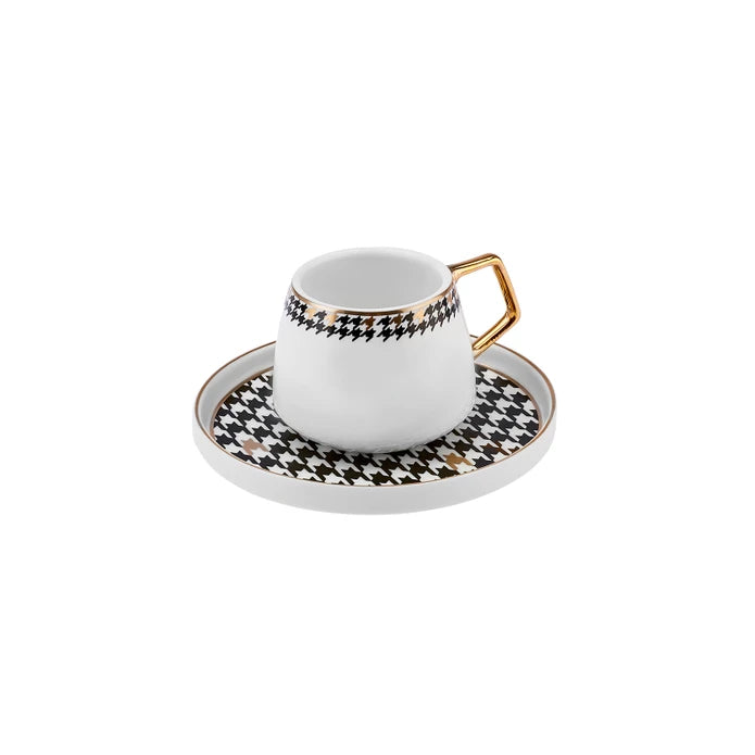 Karaca Crow's Foot Set of 2 Coffee Cups 100 ml 153.03.05.0117 -  Coffee Sets | طقم كاراجا كرو فوت مكون من 2 فنجان قهوة 100 مل - ebarza Furniture UAE | Shop Modern Furniture in Abu Dhabi & Dubai - مفروشات ايبازرا في الامارات | تسوق اثاث عصري وديكورات مميزة في دبي وابوظبي